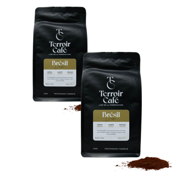 Terroir Cafe Terroir Cafe Bresil Linda 1Kg Moulu Moka - 1 Kg - Pack 2 × Moulu Moka Pochette 1 kg