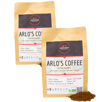 Arlo's Coffee - Blend Maison Moulu Italien Moka- 250 G - Pack 2 × Moulu Moka Pochette 250 g