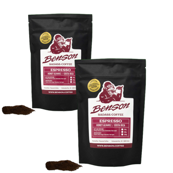 Benson Cafe Moulu Honey Alvarez Espresso 500G Moulu Moka - 500 G - Pack 2 × Moulu Moka Pochette 500 g