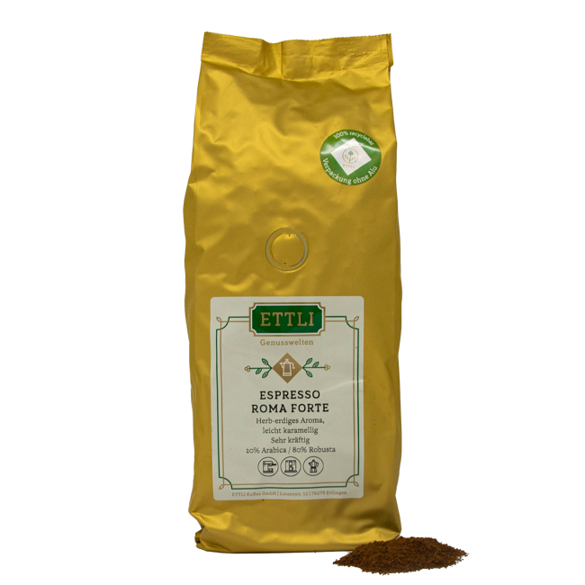 Gemahlener Kaffee - Espresso Roma Forte - 1kg by ETTLI Kaffee