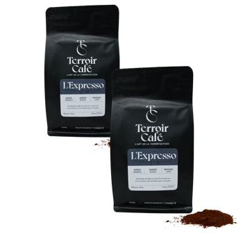 Terroir Cafe Terroir Cafe La Composition D Espresso 1Kg Moulu Aeropress - 1 Kg - Pack 2 × Moulu Aeropress Pochette 1 kg