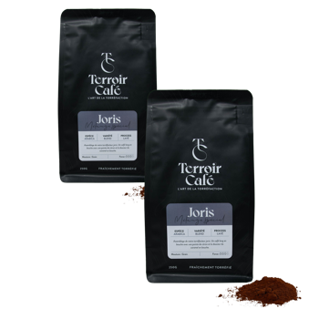 Gemahlener Kaffee - Zusammenstellung des Kaffeerösters, Joris - 1kg - Pack 2 × Mahlgrad Moka Beutel 1 kg