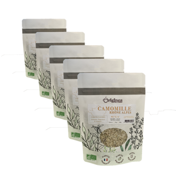 Origines Tea&Coffee Infusion Bio Camomille Sachet 50G Sachets De The 50 G - Pack 5 × Pochette 50 g