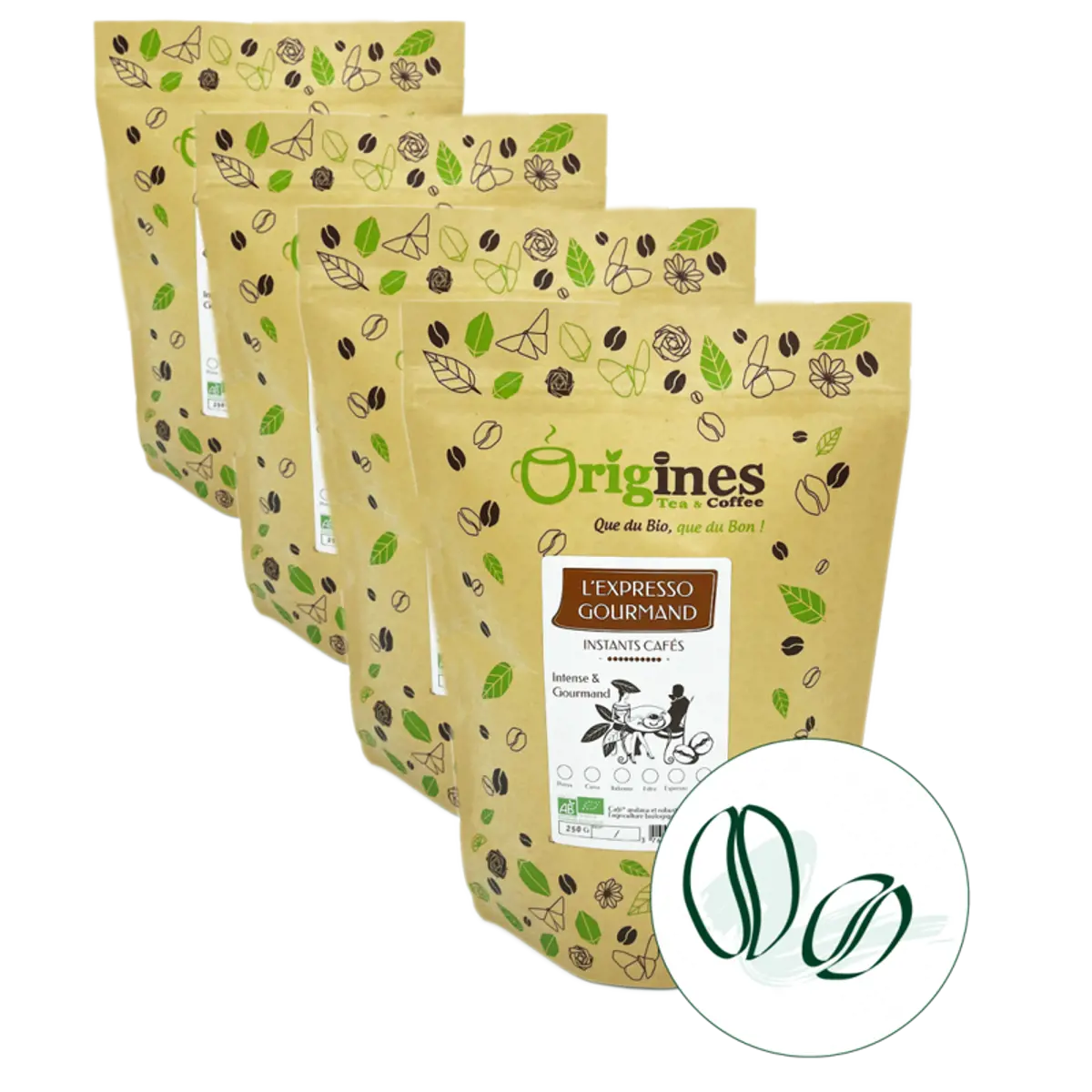 Origines Tea&CoffeeCafe Moulu L Expresso Gourmand 250G Moulu Aeropress - 250 G by Origines Tea&Coffee