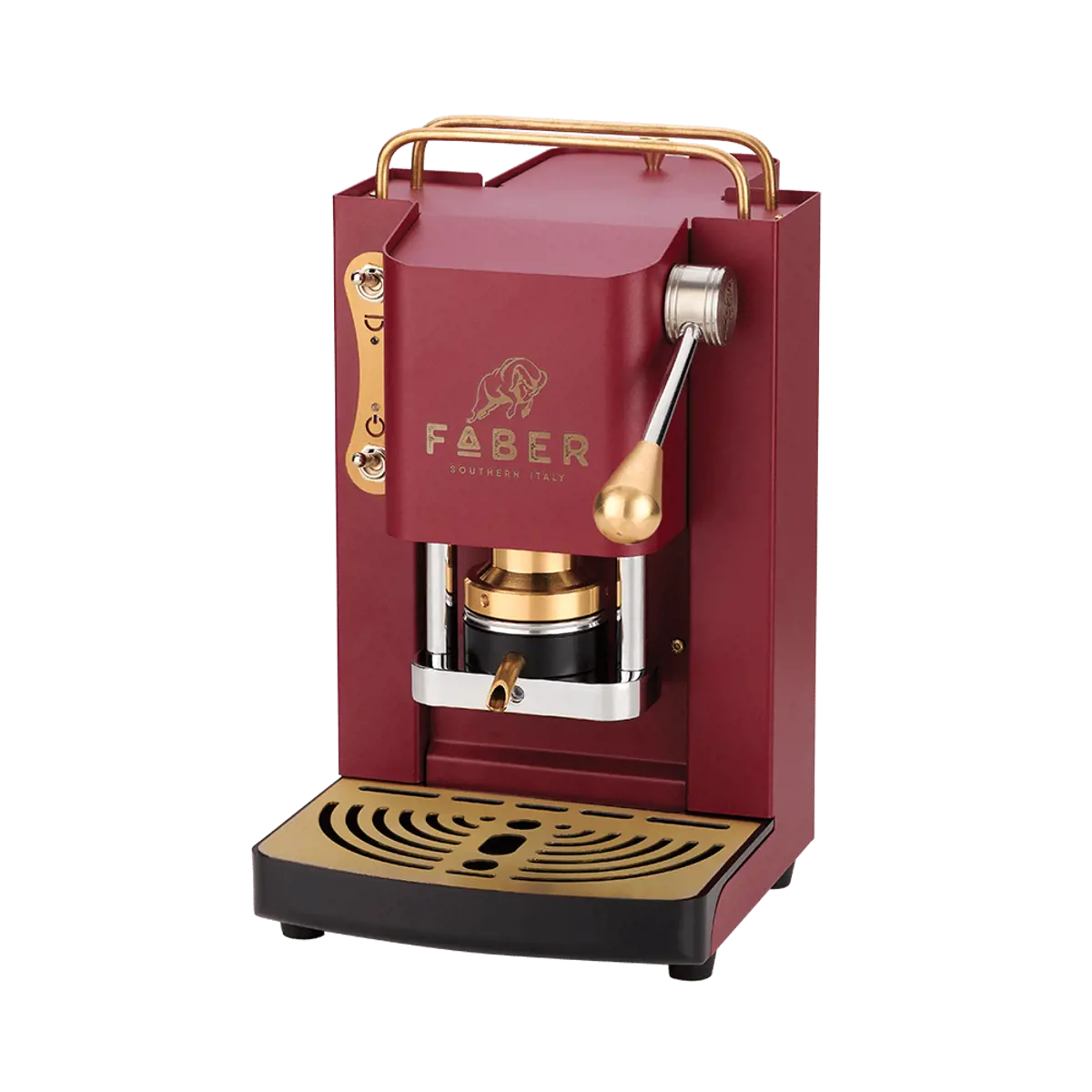 FABER Macchina da Caffè a cialde - Pro Mini Deluxe Cherry Red Ottonato 1,3 l by Faber