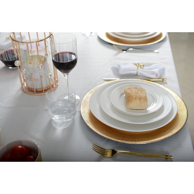 Troisième image du produit Aulica Set De 6 Assiettes Plate En Porcelaine Blanche Princesse by Aulica