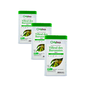 Origines Tea&Coffee Infusion Bio Tilleul Des Barronies En - 20G - 20 G - Pack 3 × Boîte métal 20 g