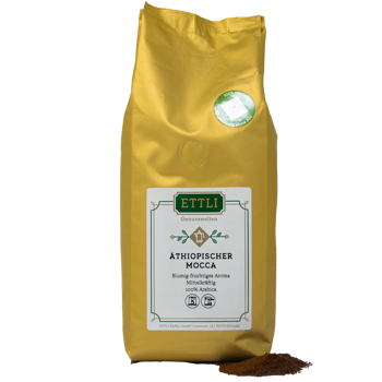 Gemahlener Kaffee - Äthiopischer Mocca - 1kg - Mahlgrad Espresso Beutel 1 kg