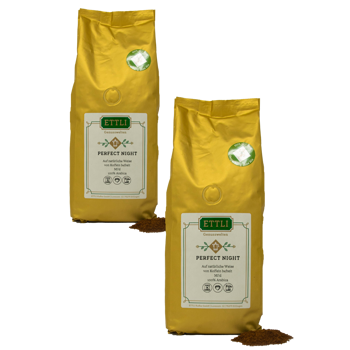 Gemahlener Kaffee - Perfect Night Entcoffeinierter Kaffee - 500g - Pack 2 × Mahlgrad Espresso Beutel 500 g