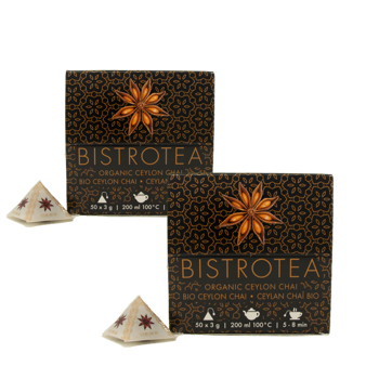 Bistrotea Ceylan Chai 50 Infusettes - Pack 2 × Sachets de thé 75 g