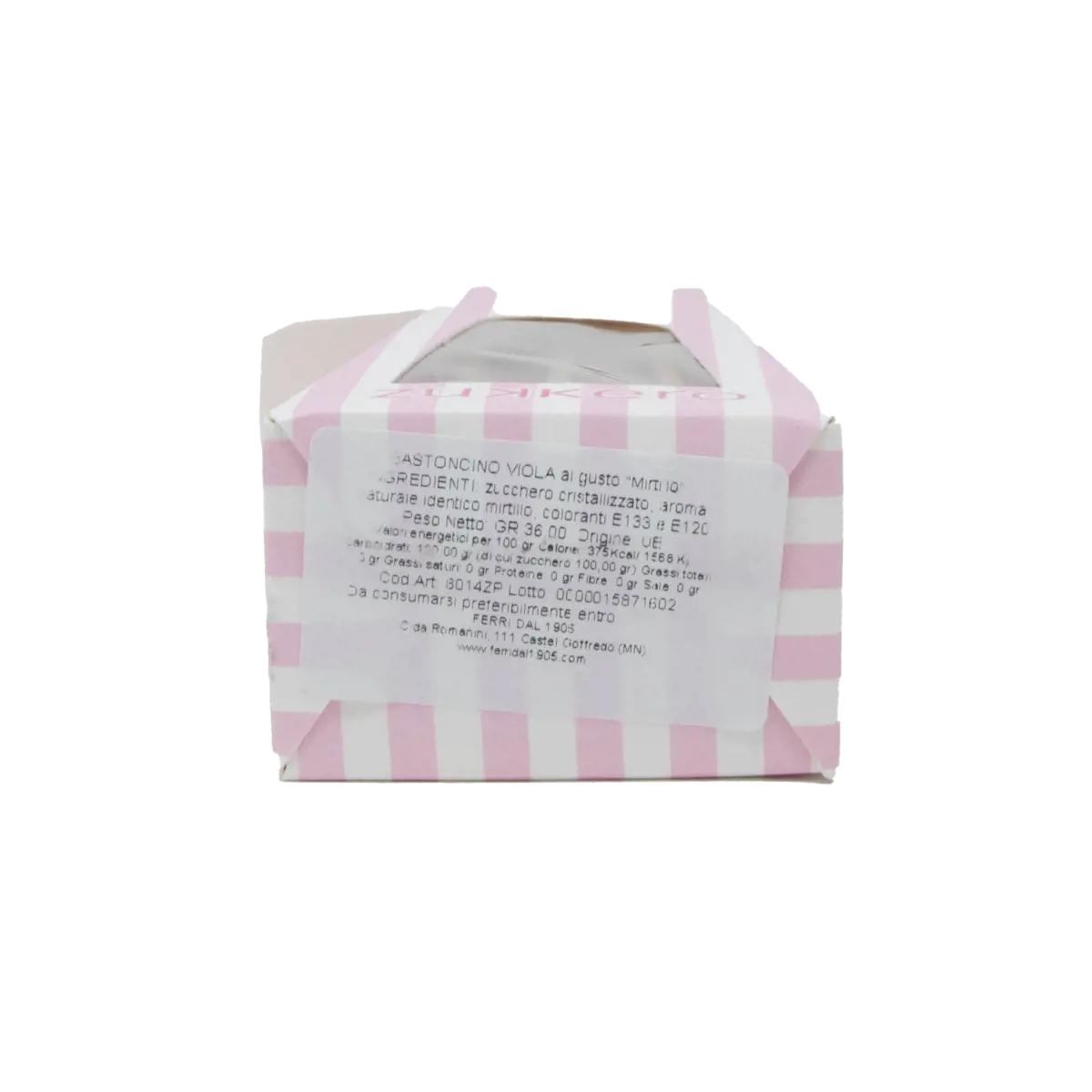 Secondo immagine del prodotto Bastoncini viola mirtillo 60 gr by Zukkero