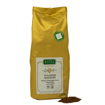 Gemahlener Kaffee - Ettlinger-Mischung - 1kg - Mahlgrad Espresso Beutel 1 kg