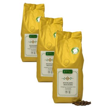 Caffè in grani - Miscela degli altipiani - 500g - Pack 3 × Chicchi Bustina 500 g