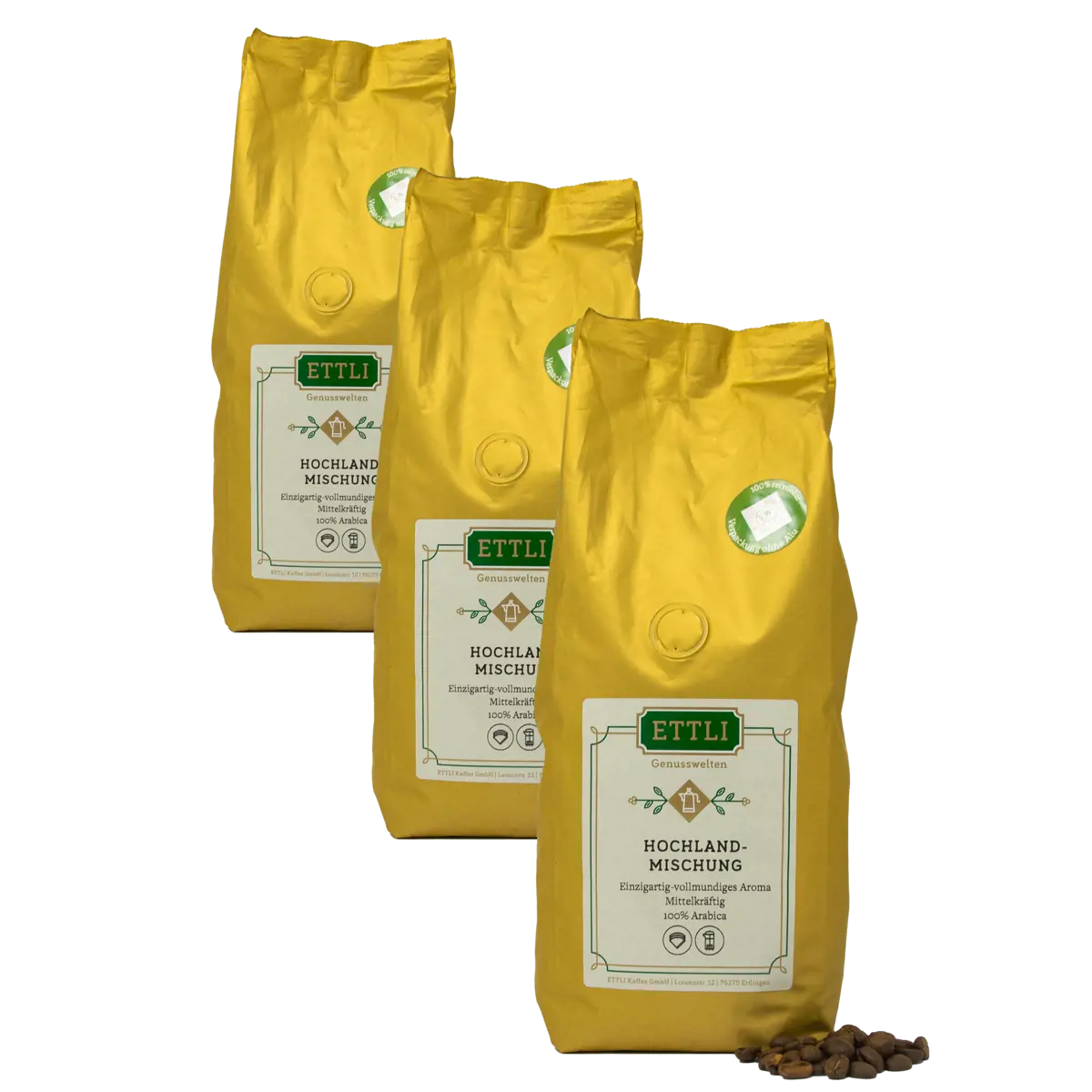 ETTLI Kaffee Café En Grains - Mélange Des Hauts Plateaux - 500G by ETTLI Kaffee