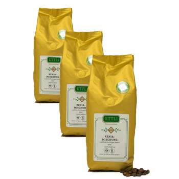 Kaffeebohnen - Kenia Mischung - 250g - Pack 3 × Bohnen Beutel 250 g