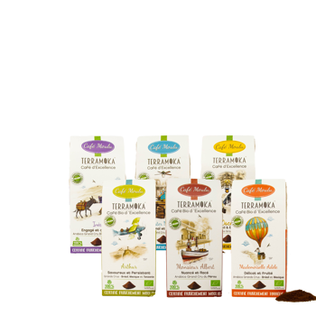 Terramoka Coffret Decouverte 6 Cafes Bio Moulus Moulu Moka 1 5 Kg - Moulu Moka Coffret découverte 1,5 kg