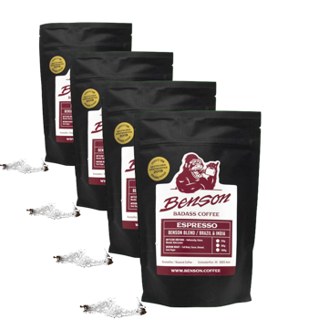 Benson Cafe Moulu Benson Blend Espresso 250G Moulu Espresso - 250 G - Pack 4 × Moulu Espresso Pochette 250 g