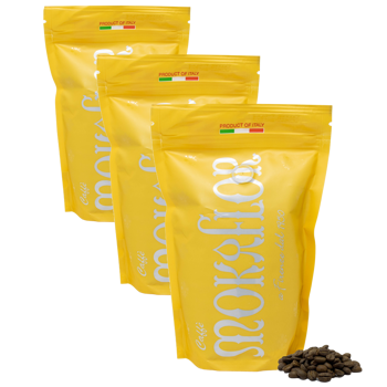 Miscela Oro 80/20 - Caffè in grani 500 g - Pack 3 × Chicchi Bustina 500 g