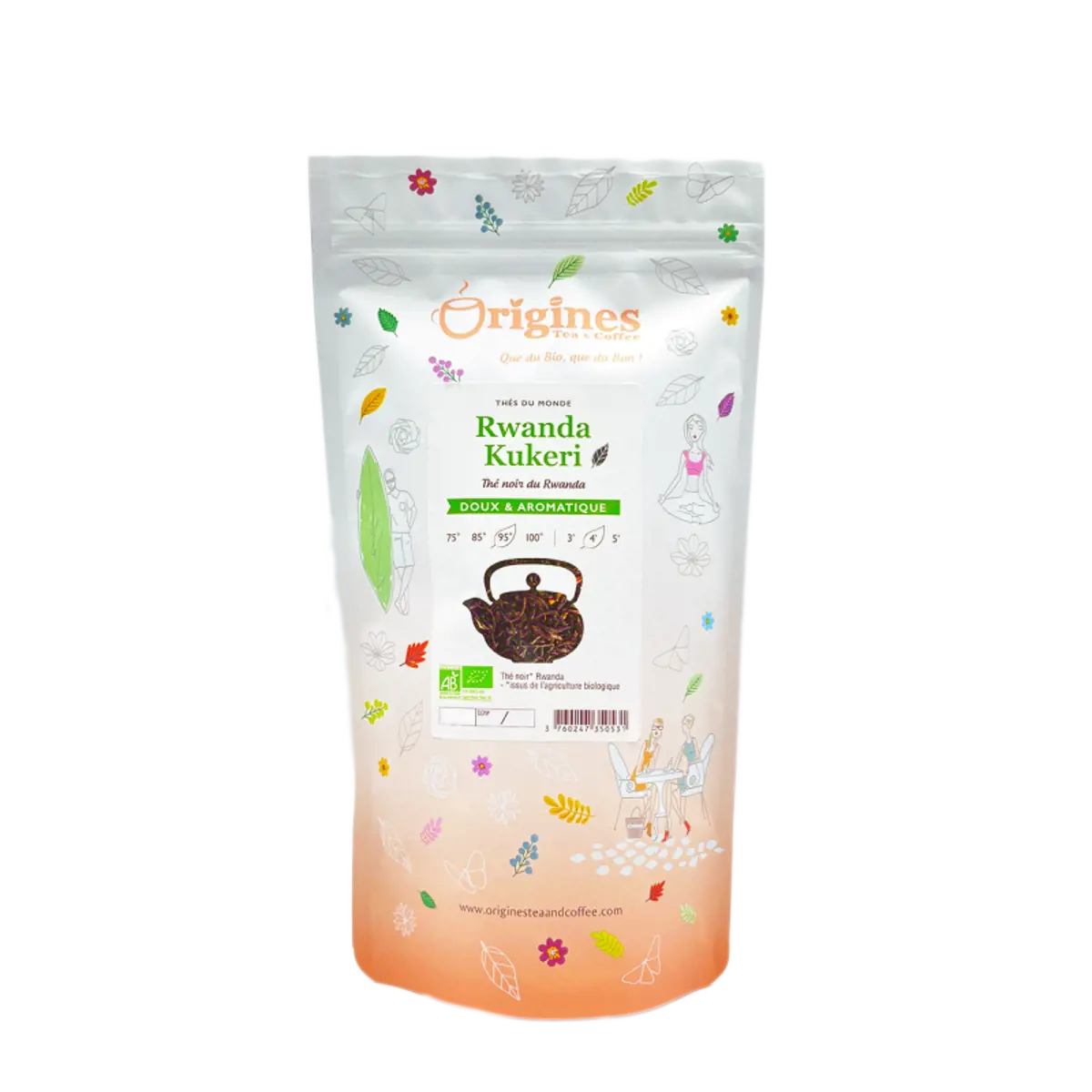 Origines Tea&Coffee The Noir Bio En Vrac Rwanda Kukeri 1Kg Fleur De The 1 Kg by Origines Tea&Coffee