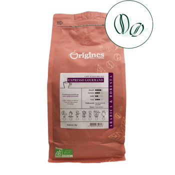 Origines Tea&CoffeeCafe Moulu L Expresso Gourmand 1Kg Moulu Filtre - 1 Kg - Moulu Filtre Pochette 1 kg