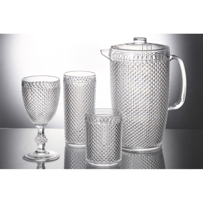 Secondo immagine del prodotto Set di 6 bicchieri da acqua in acrilico design diamante by Aulica