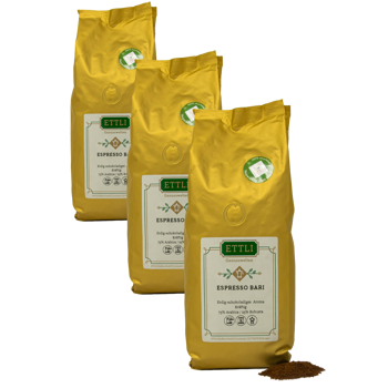 Caffè macinato - Espresso Bari - 500g - Pack 3 × Macinatura French press Bustina 500 g