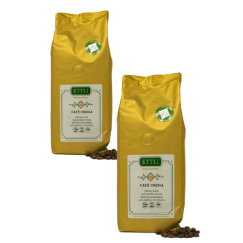 Caffè in grani - Cafè Crema - 1kg - Pack 2 × Chicchi Bustina 1 kg