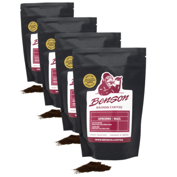 Caffè macinato - Capricornio, Espresso - 250g - Pack 4 × Macinatura Espresso Bustina 250 g