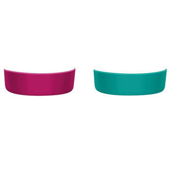 2 Silikonunterteile für die Arty-Tassen - rosa und grün - Pack 6 ×