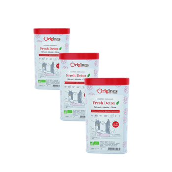 Origines Tea&Coffee The Vert Bio En - Fresh Detox Chine 100G - 100 G - Pack 3 × Boîte métal 100 g