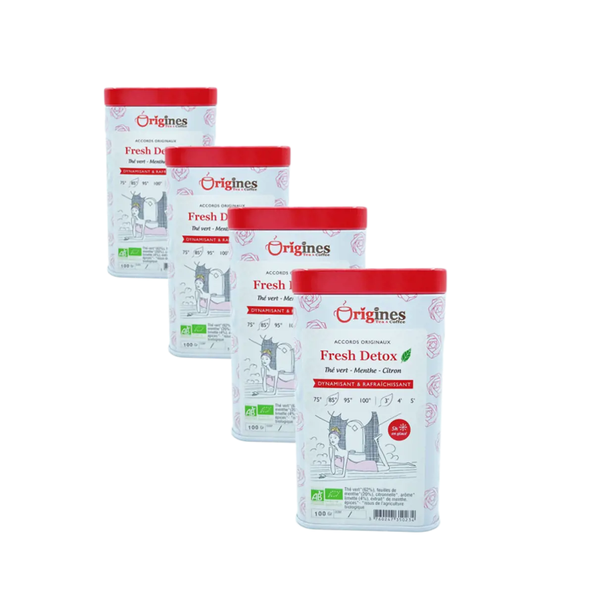 Grüner Tee Bio Metall-Box - Fresh Detox China - 100g by Origines Tea&Coffee