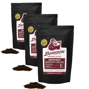 Benson Cafe Moulu Bonhoeffer Blend Espresso 500G Moulu Espresso - 500 G - Pack 3 × Moulu Espresso Pochette 500 g