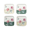 Quadratischen Schalen mit Blumenmotiv - 4er-Set by Aulica