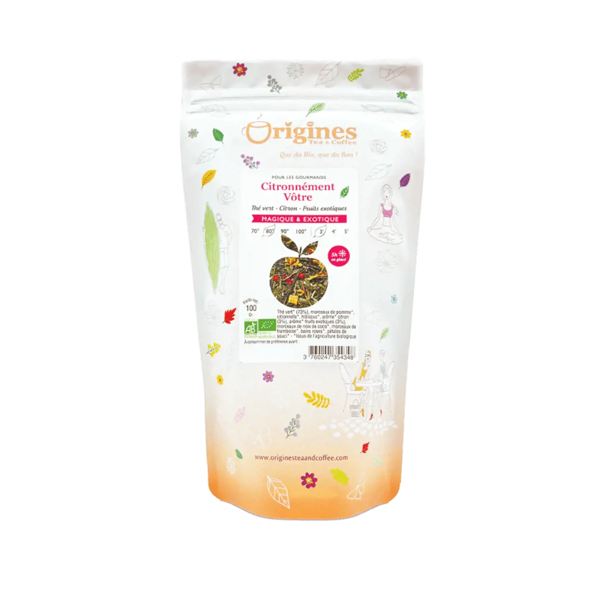 Origines Tea&Coffee The Vert Bio En Vrac Citronnement Votre Chine 1Kg Fleur De The 1 Kg by Origines Tea&Coffee