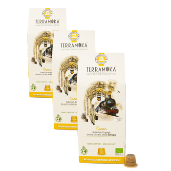 Terramoka Sir Oscar Capsules 60 Capsules - Pack 3 × 60 Capsules compatible Nespresso®