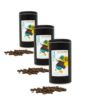 Cafe En Grain Roestkaffee El Secreto Espresso Blend - 500 G - Pack 3 × Grains Boîte métal 500 g