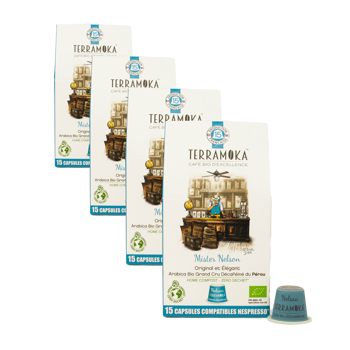 Terramoka Mister Nelson Capsules 15 Capsules - Pack 4 × 15 Capsules compatible Nespresso®