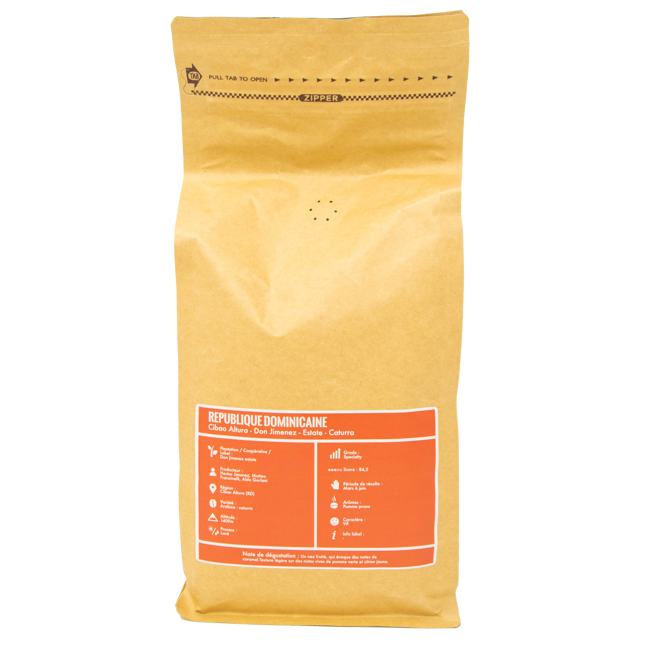 Zweiter Produktbild Kaffeebohnen - Dominikanische Republik -1 Kg by La Brûlerie de Paris