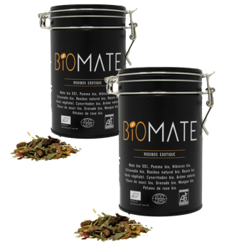 Biomaté Rooibos Exotique Vrac En - 150 G - Pack 2 × Boîte métal 150 g