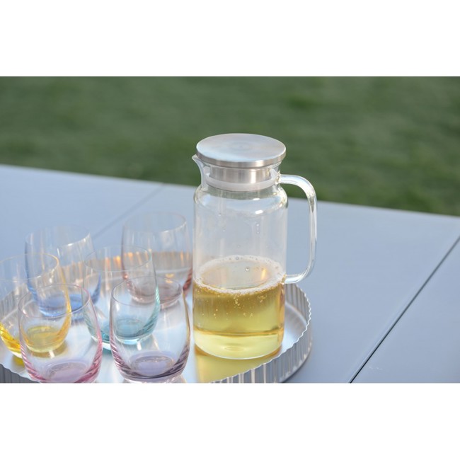 Zweiter Produktbild Glaskaraffe mit Edelstahldeckel 1,2L by Aulica