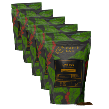 CaffèLab Melange Specialty Lab 100 Moulu Espresso- 250 G - Pack 5 × Moulu Espresso Pochette 250 g