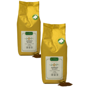 Caffè macinato - Espresso Milano - 1kg - Pack 2 × Macinatura Moka Bustina 1 kg