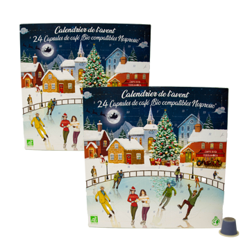 Adventskalender - Eislaufplatz - Pack 2 × 24 Pappschachteln Nespresso® kompatibel