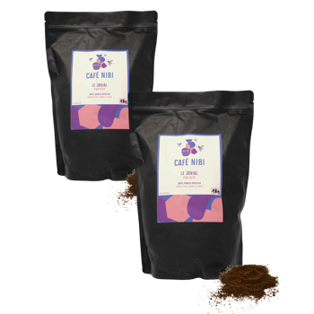 Gemahlener Kaffee - Le Jovial par Rancho - 1 kg - Pack 2 × Mahlgrad Aeropress Beutel 1 kg
