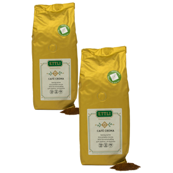 Ettli Kaffee Cafe Moulu Cafe Crema 1Kg Moulu Filtre - 1 Kg - Pack 2 × Moulu Filtre Pochette 1 kg