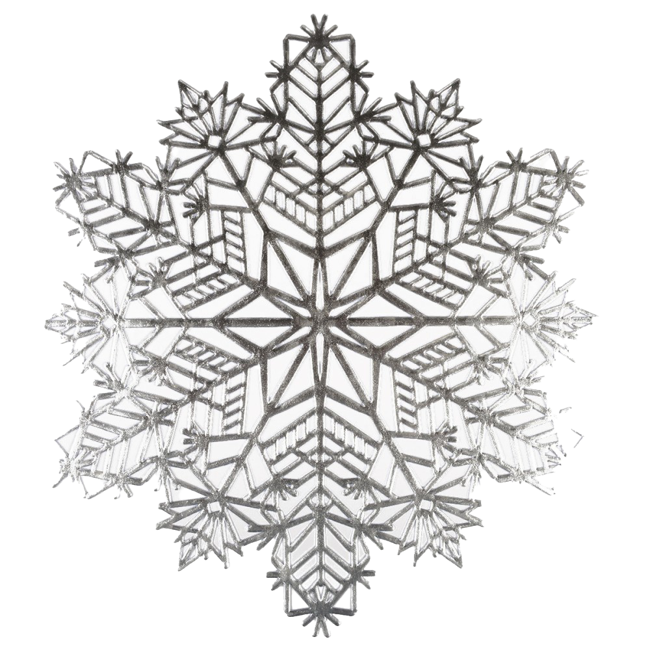 Set di 12 sottopiatti design fiocco di neve argentato by Aulica