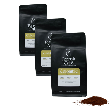 Terroir Cafe Terroir Cafe Colombie Huila Choco 250G Moulu Espresso - 250 G - Pack 3 × Moulu Espresso Pochette 250 g