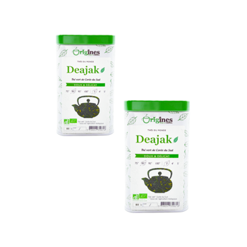Origines Tea&Coffee The Vert Bio En - Deajak Coree Du Sud 80G - 80 G - Pack 2 × Boîte métal 80 g