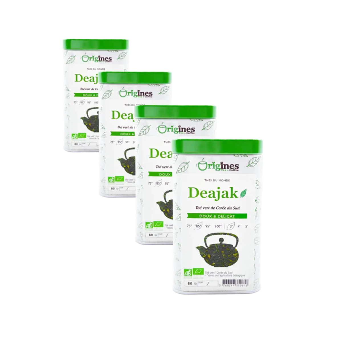 Tè Verde Bio in scatola di metallo - Deajak Corée du Sud - 80g by Origines Tea&Coffee