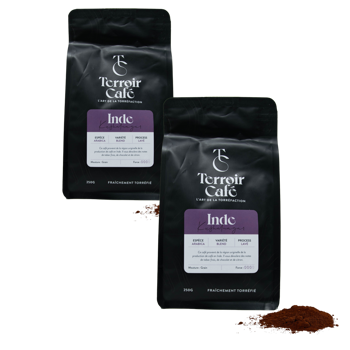 Terroir Cafe Terroir Cafe Inde Kusha 1Kg Moulu Espresso - 1 Kg - Pack 2 × Moulu Espresso Pochette 1 kg